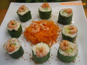 Recetas caseras : Sushi-maki de lechuga 