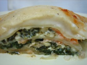 Recetas caseras : Lasa�a de espinacas, ricotta y salm�n 