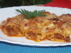 Recetas caseras : Canelones de atun, bacon y champi�ones 