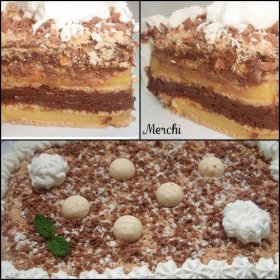 Recetas caseras : Tarta de galletas con chocolate y flan 