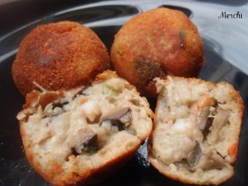 Recetas caseras : Croquetas de berenjenas y gambas 