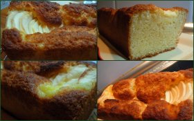 Recetas caseras : Bizcocho con crema y manzana 