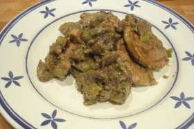 Recetas caseras : Rodajas de cerdo con crema de setas y gorgonzola 