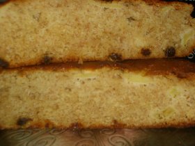 Recetas caseras : Bizcocho integral de manzana y pasas 