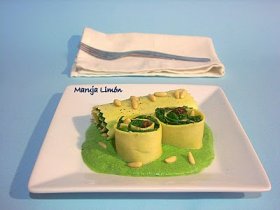 Recetas caseras : Canelones de espinacas con pi�ones 