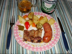Recetas caseras : Cerdo al horno con vegetales 
