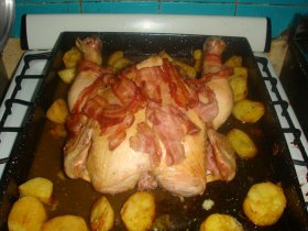 Recetas caseras : POLLO A LA PANCETA 