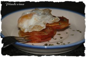 Recetas caseras : Milhojas de patata y jam�n con huevos de codorniz 