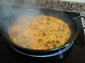 Recetas caseras : Arroz con perretxicos y guisantes 