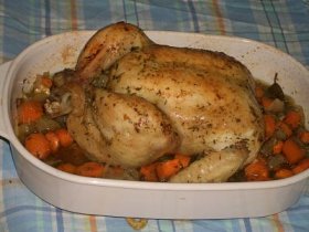 Recetas caseras : Pollo asado a las finas hierbas con verduras 