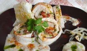Recetas caseras : Tournedo de pollo relleno de foi y pimiento de piquillo 