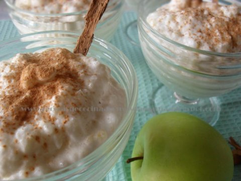 Recetas caseras : Arroz con leche y manzanas 