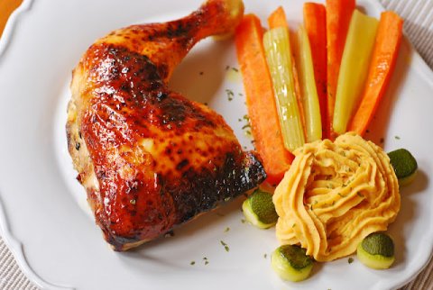 Recetas caseras : Pollo asado a la miel de romero 