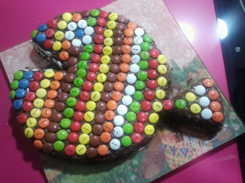 Recetas caseras : Pastel pez multicolor 