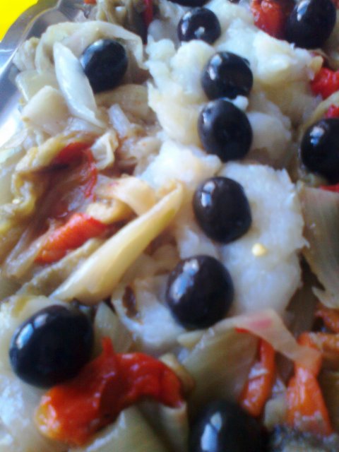 Recetas caseras : Escalibada  con bacalao 
