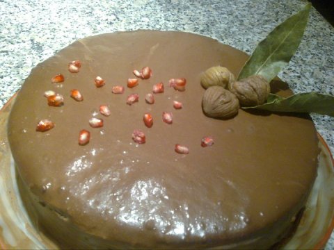 Recetas caseras : Tarta de castanas, queso y chocolate 