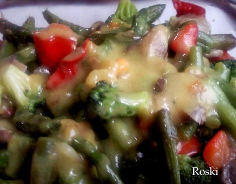 Recetas caseras : Verduras con salsa de curry dukan 