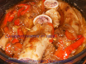 Recetas caseras : Calamares rellenos en salsa 