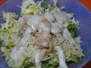 Ensalada de arroz con crema de berberechos