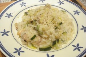 Risotto calabacines y almejas