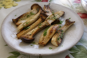 Setas de cardo a la parrilla
