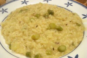 Risotto con espárragos y calabacines