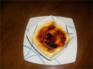 Crema catalana al baño María con vainilla